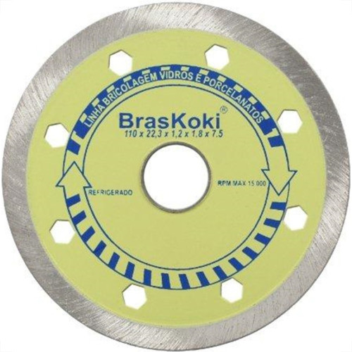 Disco Diamantado Braskoki 110Mm Vidros Porcelanatos Agua 
