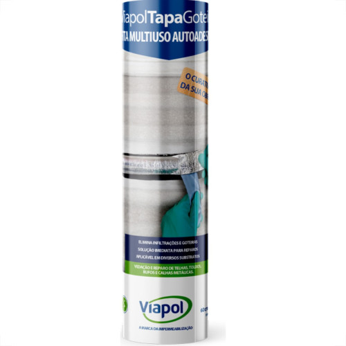 Viapol Fita Adesiva Tapa Goteira 60Cmx10Mt