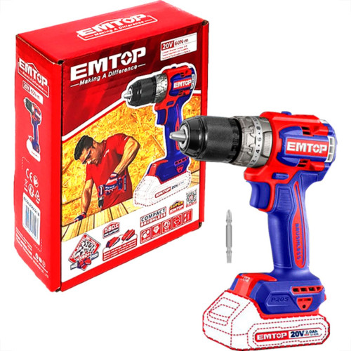Emtop Furadeira/Parafusadeira  20V 66N S/Bt S/Cv