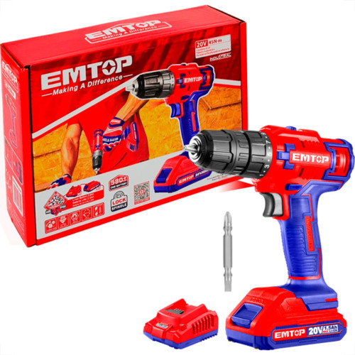 Emtop Furadeira/Parafusadeira  20V 45N Bt2A+Carr