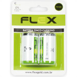 Flex Pilha  Tipo C Zinco-Carbono C/2