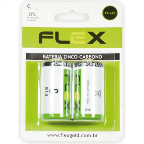 Flex Pilha  Tipo C Zinco-Carbono C/2