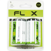 Flex Pilha  Tipo D Zinco-Carbono C/2