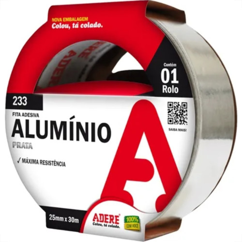 Adere Fita Adesiva 233S Al.Prata 25X30M