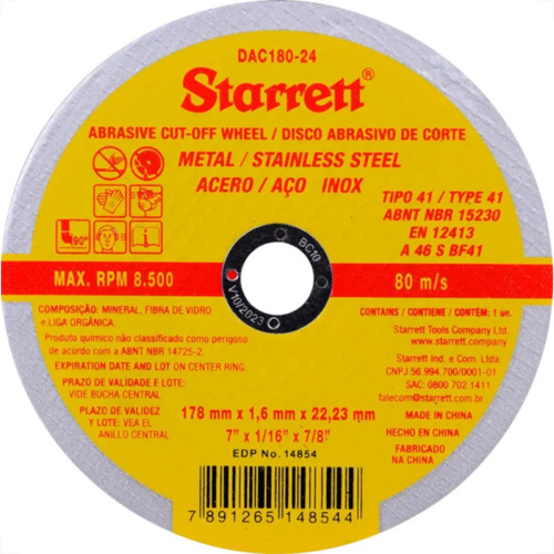 Starrett Disco  Inox 7  X 1,6X7/8''