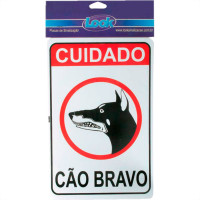 Look Placa Sinalizacao 20X30 Cao Bravo