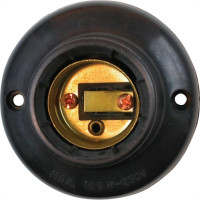 Radial Soquete P/Teto Fixo Preto - Kit C/10 Pc