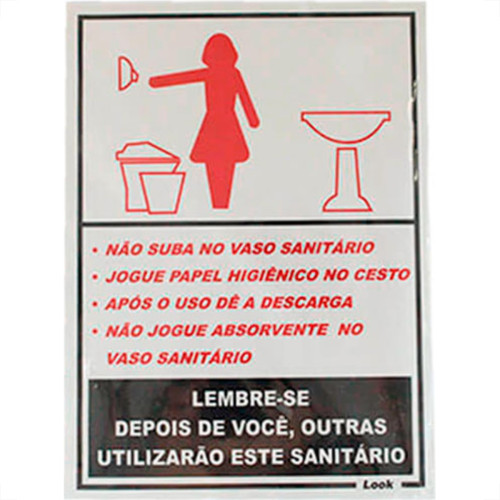 Look Placa Sinalizacao 15X20 San.Educativo F