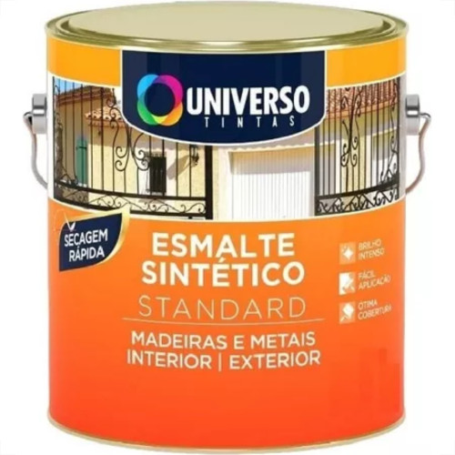 Universo Tinta Esmalte Sintetico 1/16 = (225Ml) Preto Fosc