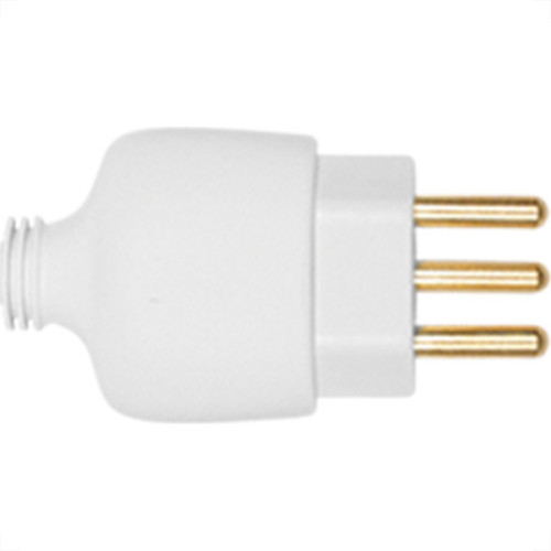 Ilumi Pino Macho 2P+T  Robus.20A Bco - Kit C/10 Pc