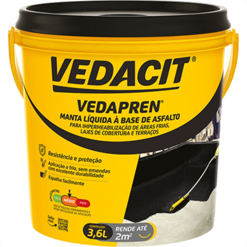 Otto Baumgart Vedacit Vedapren Preto 3,6Kg