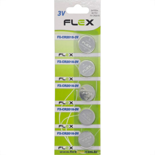 Flex Pilha Bateria  Botao Cr2016 C/5
