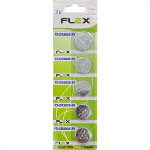 Flex Pilha Bateria  Botao Cr2025 C/5
