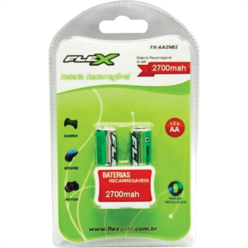 Flex Pilha  Recarreg.Aa C/2