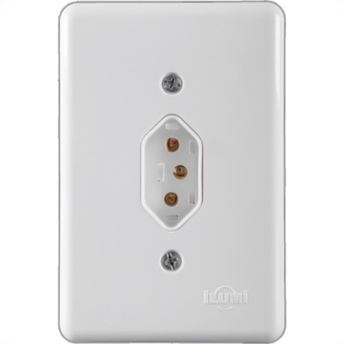 Conjunto Ilumi Stylus Branco Com Placa 1 Tomada 2P+T. 20A. - 20141