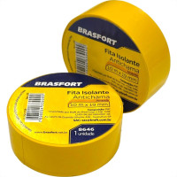 Fita Isolante Brasfort 10M Amarela - 8646 - Kit C/10 Pecas Fita Isolante Brasfort 10M Amarela - 8646 - Kit C/10 Pecas