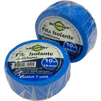 Fita Isolante Brasfort 10M Azul - 8647 - Kit C/10 Pecas Fita Isolante Brasfort 10M Azul - 8647 - Kit C/10 Pecas