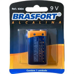 Pilha Brasfort Alcalina 9V Bateria Cartela Com 1 Peca - 6304