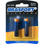 Pilha Brasfort Alcalina Aaa Palito Cartela Com 02 Pecas 6300