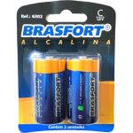 Pilha Brasfort Alcalina C Media Cartela Com 02 Pecas 6302