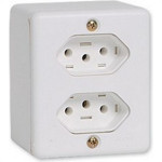 Sistema Box Ilumi 2 Tomadas 2 Polos+Terra 10A. Branco - 63120