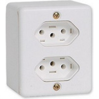 Sistema Box Ilumi 2 Tomadas 2 Polos+Terra 10A. Branco - 63120