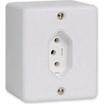 Sistema Box Ilumi 1 Tomada 2 Polos+Terra 10A. Branco - 63140