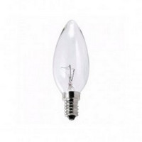 Lampada Vela Lisa Brasfort E-14 Clara 40Wx220V. - Kit C/5 Pecas