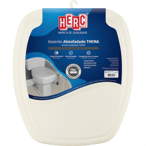 Assento Sanitario Almofadado Herc Retangular Bege 2397
