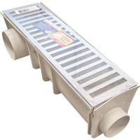 Grelha De Aluminio Com Caixa Coletora Pvc 15X 50Cm
