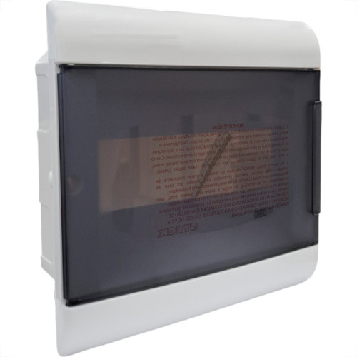 Centrinho Steck Pvc Embutir Fume Para 8 Disjuntores Din Sem Barramento