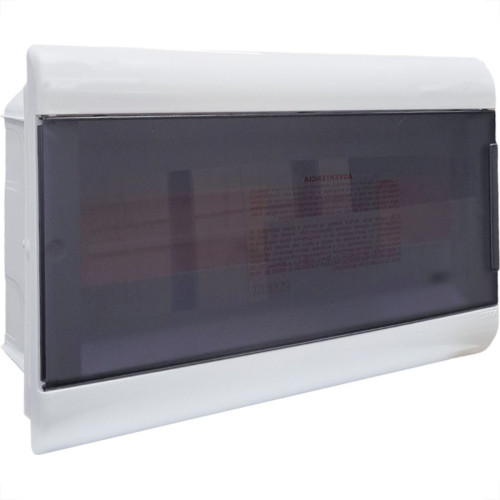 Centrinho Steck Pvc Embutir Fume Para 16 Disjuntores Din Sem Barramento