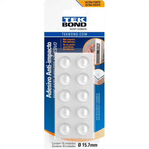 Anti Impacto Adesivo Tekbond Gota 15,7Mm Com 10 Pecas