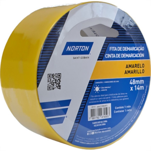 Fita Demarcacao Solo Norton Amarela 48Mm X 14M