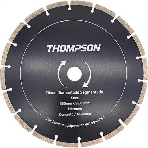 Disco Diamantado Thompson Segmentado Seco 230Mm X 22,23Mm - 9'' - 1376
