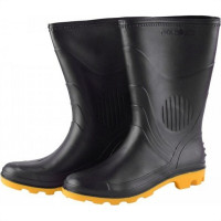 Bota Galocha Pega Forte Preta/Amarela 323 No.36 Com Meia