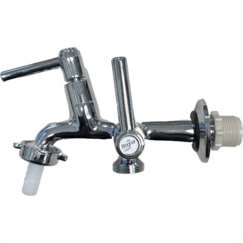 Torneira Maquina De Lavar/Tanque Metal Bognar 1131 Soft - C-29 - 1/2'' E 3/4'' Cromada - 1/4 Volta