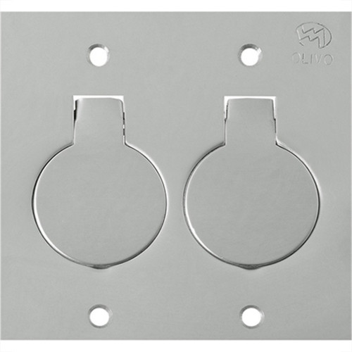 Placa Para Piso Inox 4X4 Olivo Com 2 Modulos Rj11