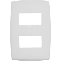 Placa Pial Plus+ Branca 4X2 - 2 Modulos Separados - 618506Bc