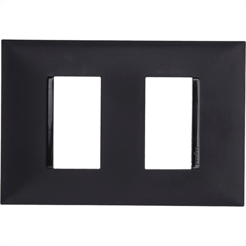 Placa Pial Plus+ Preta 4X2 - 2 Modulos Separados - 618506Pt