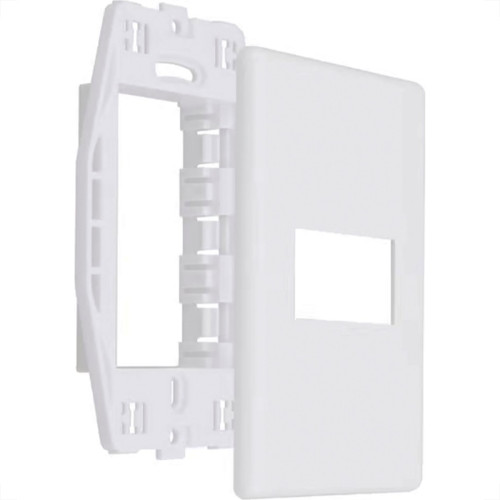 Placa Steck Linha Stella Branca 4X2 - 1 Modulo Horizontal Com Suporte 69270