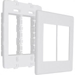 Placa Steck Linha Stella Branca 4X4 - 3 Modulos + 3 Modulos Horizontais Com Suporte 9072