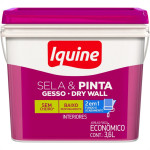 Tinta Acrilica Iquine Sela E Pinta Para Gesso E Drywall Branco Neve 3,6L