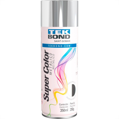 Spray Tekbond Super Color Metalico Cromado 350 Ml
