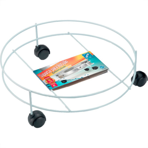 Suporte Multiuso Para Botijao/Vaso/Galao Com Rodizio Arthi Branco - 2040