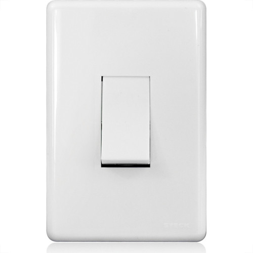 Conjunto Steck Linha Stella Com Placa 1 Simples 10A. Vertical - 869110