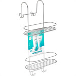 Porta Shampoo Duplo Para Box Double Fix Arthi Cromado - 1502