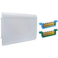 Centrinho Steck Pvc Embutir Branco Para 12 Disjuntores Din Com Barramento