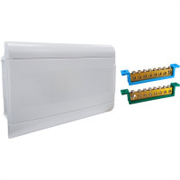 Centrinho Steck Pvc Embutir Branco Para 16 Disjuntores Din Com Barramento