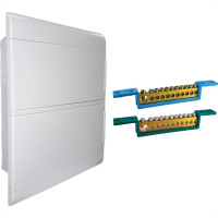 Centrinho Steck Pvc Embutir Branco Para 24 Disjuntores Din Com Barramento